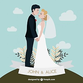 手繪結婚夫婦
