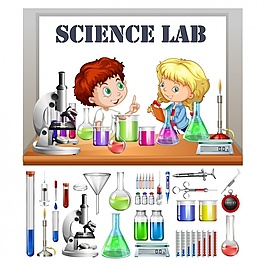 科學實驗室里的孩子們