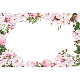 手繪花朵邊框素材