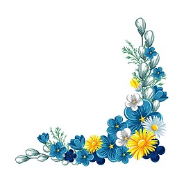 清新黄色花朵花藤元素