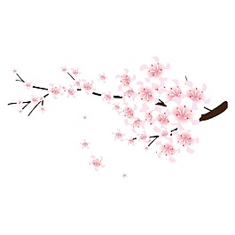 清新粉色花朵元素
