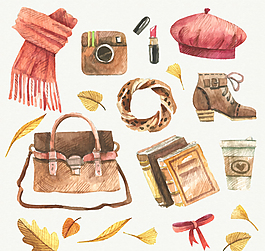 秋季時尚配飾矢量