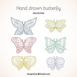 彩色手繪蝴蝶