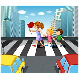 過馬路的家庭