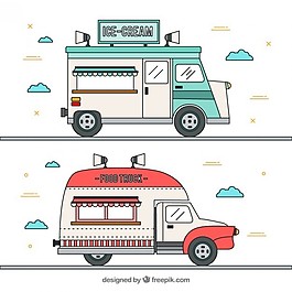 兩種直線式食品車
