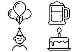 线性生日派对UI图标
