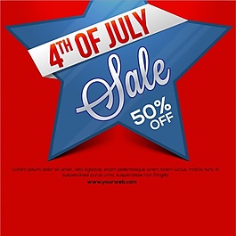 紅色銷售背景與獨(dú)立日藍(lán)星