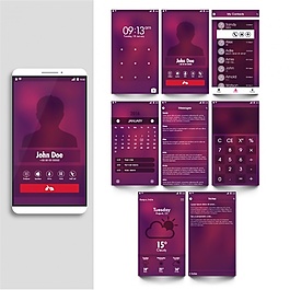 紫色手機應(yīng)用程序模糊