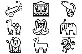 馬戲團(tuán)動(dòng)物圖標(biāo)