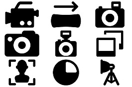 扁平相機(jī)攝影圖標(biāo)ICON