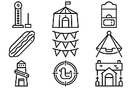 游樂(lè)園元素圖標(biāo)ICON