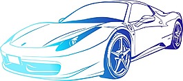 手繪線條汽車元素