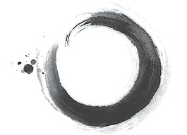 手繪水墨圓形元素