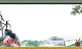 手繪清幽風景元素