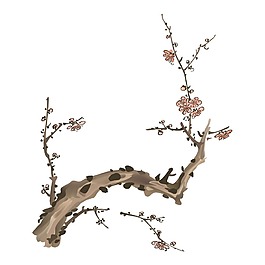 手繪枯木開(kāi)花元素
