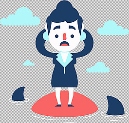 卡通商務(wù)女士免摳png透明圖層素材