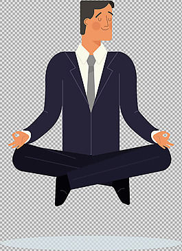 冥想的商務(wù)男士免摳png透明圖層素材