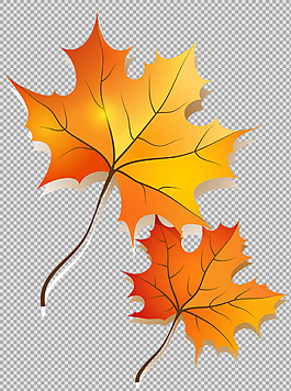 手繪紅色楓葉免摳png透明圖層素材