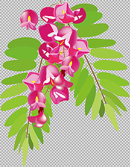 手繪葉子鮮花插畫免摳png透明圖層素材