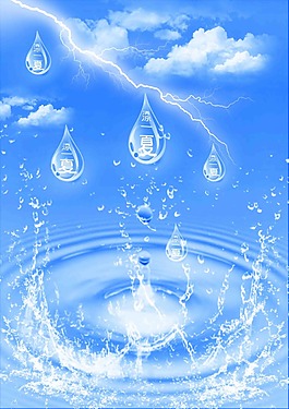 夏天水滴psd分層素材下載