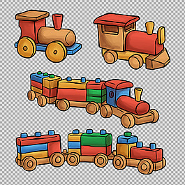 卡通彩色火車(chē)插圖免摳png透明圖層素材