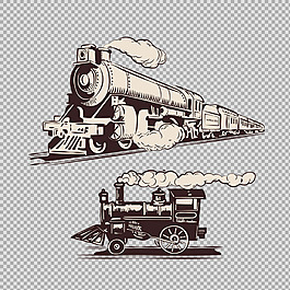 素描風格火車插圖免摳png透明圖層素材