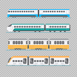 手繪各種火車插圖免摳png透明圖層素材