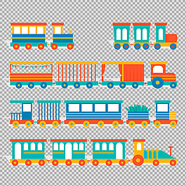 卡通風格火車插圖免摳png透明圖層素材