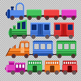 手繪卡通火車(chē)插圖免摳png透明圖層素材