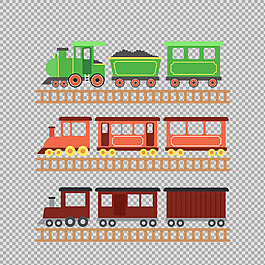 扁平風(fēng)格火車(chē)插圖免摳png透明圖層素材