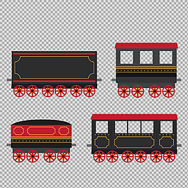 手繪黑色火車(chē)插圖免摳png透明圖層素材