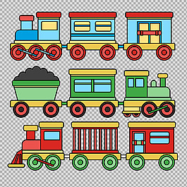 手繪卡通火車(chē)插圖免摳png透明圖層素材
