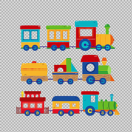 卡通風(fēng)格火車(chē)插圖免摳png透明圖層素材