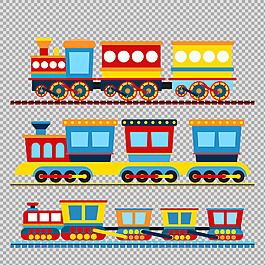 彩色卡通火車插圖免摳png透明圖層素材