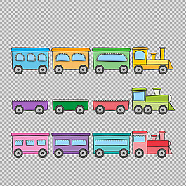 手繪火車列車插圖免摳png透明圖層素材