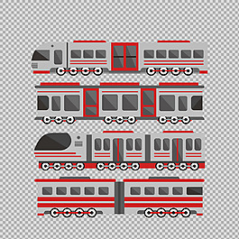 手繪扁平火車(chē)插圖免摳png透明圖層素材