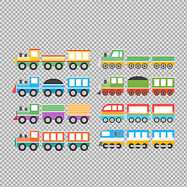 手繪卡通火車插圖免摳png透明圖層素材