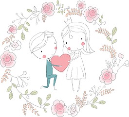手绘求婚的人物
