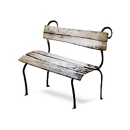 公園木質長椅元素