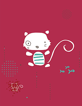 可愛(ài)抽象小貓咪