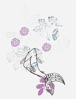 精美花紋鯨魚圖案
