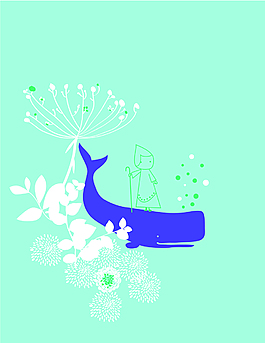 藍(lán)色鯨魚裝飾圖案