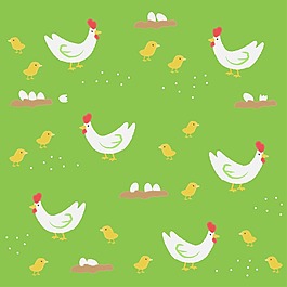 綠色卡通動物裝飾圖案