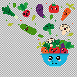 各種卡通蔬菜免摳png透明圖層素材
