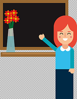 上課的女老師免摳png透明圖層素材