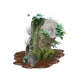 黑色泥土樹樁元素