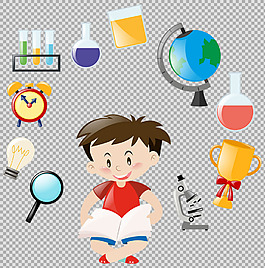 學(xué)習(xí)用品學(xué)生小孩免摳png透明圖層素材