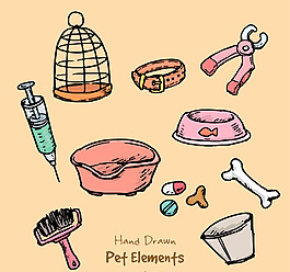 12款彩繪寵物用品設(shè)計(jì)矢量
