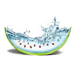 蓝色水珠瓜果元素