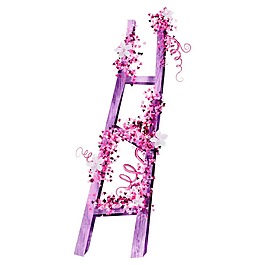 紫色花朵梯子元素